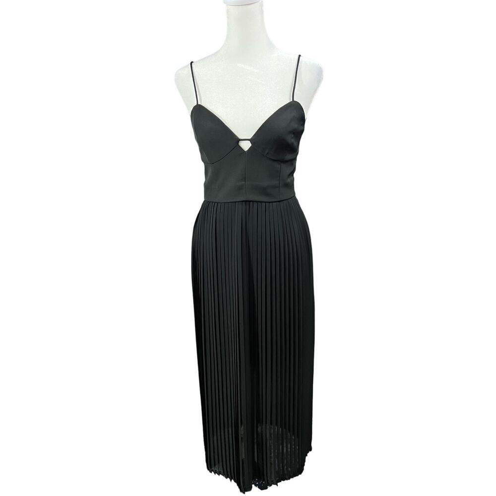 Nwt 550 Nicholas Black Long Pleated Formal Prom Homecoming Dress